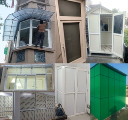 Aluminium fabrication work windows doors structures