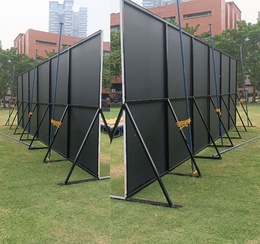 Iron display stand for posters and banners